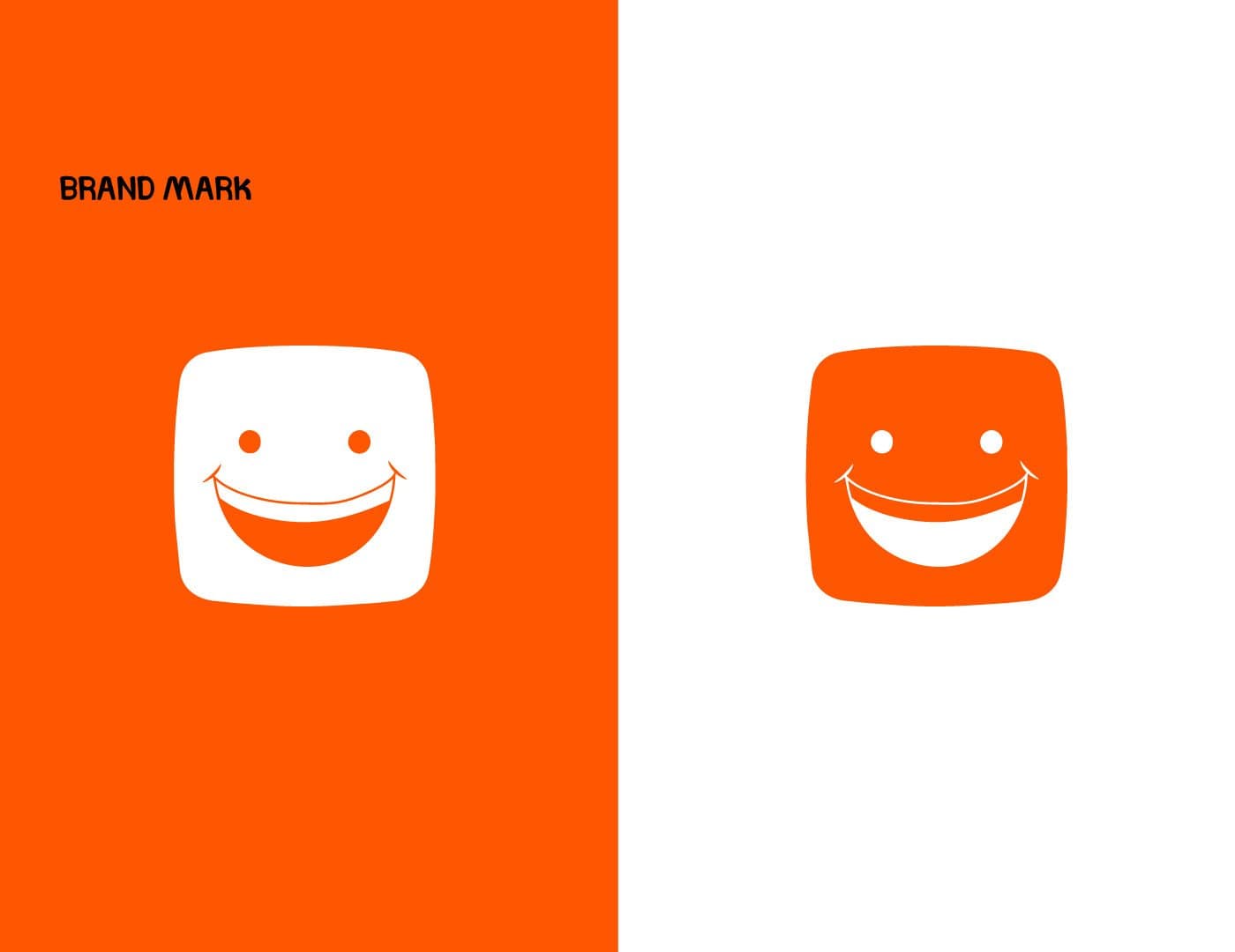 ONBITE brand mark featuring the signature smiling face icon in orange and white variations